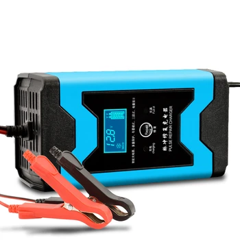 12V 6A Pulso de Reparação de LCD Carregador de Bateria Inteligente de Proteção Automática Azul Para Carro Moto de Chumbo-Ácido de Bateria Agm Gel Molhado