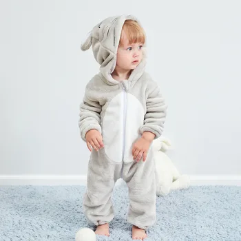 Macacão de bebê Menino Menina de Pijama recém-Nascido de Inverno de Roupas de Bebê Kigurumi Crianças Onesie Animal Pijama vaca Macacão ropa bebe Traje