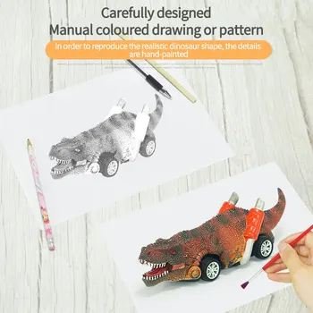 6PCS Puxar de Volta Dinossauro de Brinquedo do Carro Altamente Realista Dinossauro Design do Veículo Brinquedos para Crianças Brinquedo Educativo
