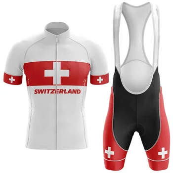 2020 Novas Nacional Suíço bandeira Vermelha Bicicleta Terno de Verão Moto Uniforme Moto de Mountain Bike de Corrida de Moto Sportswear ciclismo jersey