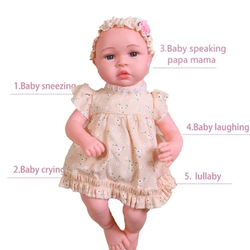 45cm Elétrica Reborn Baby Dolls Itouch Função de Africanos Negros Boneca de Silicone de Língua Renascer Realistas de Criança de Bebê Presentes