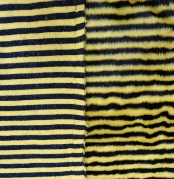 Amarelo e preto de duas cores da faixa do jacquard de pelúcia bolsas de vestuário, brinquedos,material de peles de tecido,