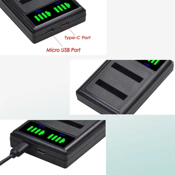 NP-BD1 LED USB Dual Carregador de Bateria do Tipo C para Sony NP-PÉS NP-FR1 NP-FD1 NP-BD1 Bateria Sony DSC-P100 P120 P150 P200 T5 T50 T70