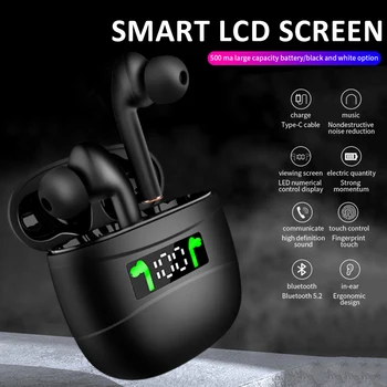 J3 Pro TWS Bluetooth sem Fio hi-fi de Redução de Ruído do Fone de ouvido Fone de ouvido Sport Toque de Controle Com Display de LED de Caixa-carregador Universal