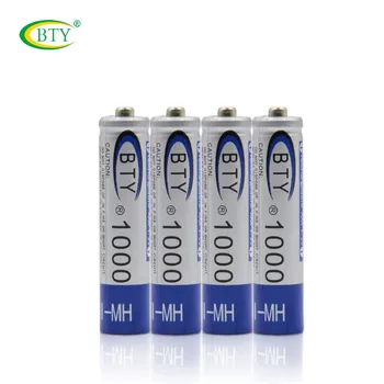 4PCS/LOTE Original BTY AAA 1000 1,2 V 350mAh Pilhas Recarregáveis Ni-MH Baterias AAA BTY Célula para MP3 RC Brinquedos