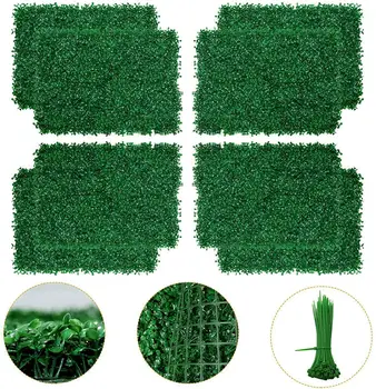 Falso Buxo de Hedge Painéis de Parede como Vegetação pano de Fundo, de 24 x 16 Polegadas Buxo de Hedge Tapete para o Interior da Parede Decoração e Exterior