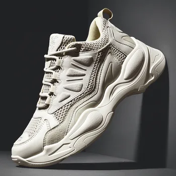 EXCARGO Sapatos Brancos Homens Tênis Plataforma de Malha Respirável sapato Casual Masculino 2019 Outono Sapatos de Tênis Para Homens Plataforma da Sapatilha
