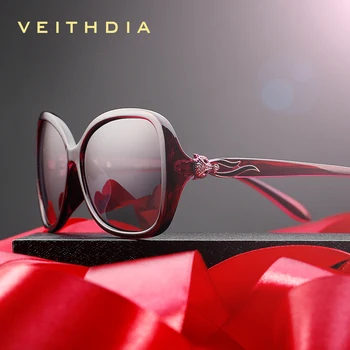 VEITHDIA Mulheres de óculos de Sol Polarizados do Gradiente da Lente UV400 de Luxo Senhoras Óculos de sol Óculos de Acessórios Para Mulheres Oculos de sol