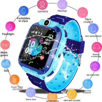 Q12 Impermeável de Meninos Meninas rapazes raparigas Presente Smartwatch Para Crianças Com Sim Cartão da Câmera de Crianças SOS Relógio do Telefone Inteligente Relógio Para IOS Android