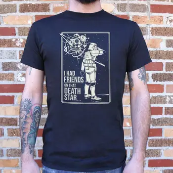 Engraçado Projeto que eu Tinha Amigos Que a Morte Star T-Shirt (Mens) t-shirt dos homens