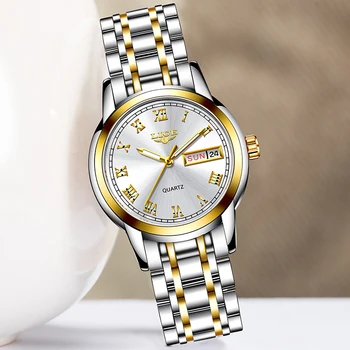 2020 LIGE Novo Relógio de Ouro Mulheres Relógios de Senhoras Criativo Mulheres de Aço Bracelete de Relógios Femininos Impermeável Relógio Relógio Feminino