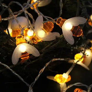 6M 40LED Abelha em Forma de Guirlandas de Natal de LED Luzes de corda Bateria Flash Luzes de Fadas Para a Festa de Casamento do Jardim de Ano Novo Decoração
