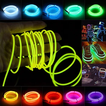 TSLEEN de 9,9 pés Coloridos EL Fio de Luz LED String Tira a Corda do Carro Festa de Dança de Piscamento/Strobe