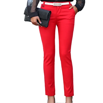 Mulheres Lápis Calças 2019 Outono De Cintura Alta Senhoras Office Calça Casual Feminino Slim Bodycon Calças De Elástico Pantalones Mujer