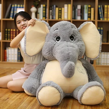 Gigante de pelúcia Elefante brinquedos de Pelúcia Cinza Grandes orelhas de abano Longo elefante de pelúcia de Animais de brinquedos para Crianças de presente de Natal para Crianças