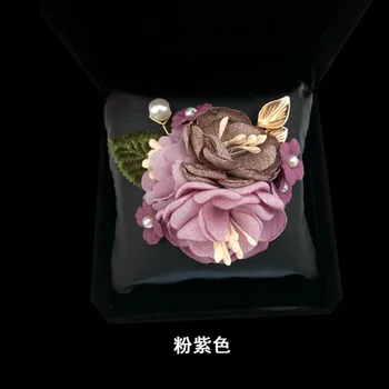 Moda Tecido Broche de Flor coreano Pérola Cardigan Suéter Pin de Lapela do Terno Broche de Jóias de Casamento para as Mulheres, Roupas, Acessórios