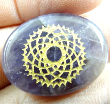 Natural de cristal de Quartzo Turquesas olho de tigre Forma purplChakra Ovale pingente para diy fazer a Jóia colar de Acessórios