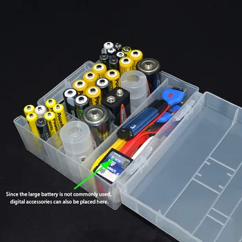 De Plástico transparente com Suporte de Bateria de Caixa de Recipiente para AA e AAA Bateria de Armazenamento de Caixas de Case Capa para Bateria Organizador Titular