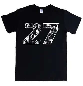 27 CLUBE de T-shirt - S - 5XL Hendrix, Jim Morrison, Joplin, Cobain Portas