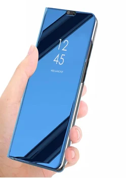 Smart Inverter Espelho de vista de Caso para o Huawei Y7 Y9 Primeiro-2019 Y6 Y5 2018 Couro Stand Caso de Telefone Para Honra 10i 9X 8X 8A 8S Caso de Telefone