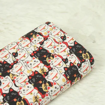 150 CM*50 CM de tecido de algodão Japonês brisa suave desenhos animados do gato impressão de tecido, feitos à mão, DIY patchwork boca de ouro pacote de pano