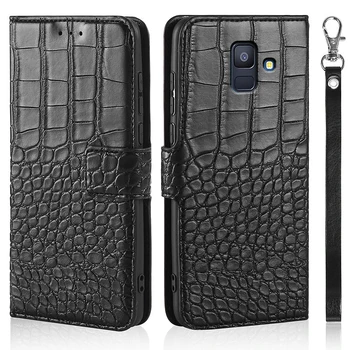 Case Para Samsung A6 2018 Tampa 6 A600F flip leahter Caso de Telefone Para Samsung Galaxy A6 Além de 2018 A605 A605F Caso capa