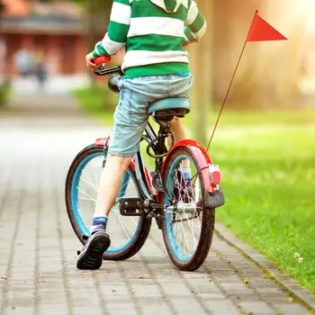 3pcs de Segurança de Bicicletas Bandeira Crianças de Bicicleta de Segurança Triangular Bandeira Com o Suporte de Montagem De Meninos Meninas rapazes raparigas Ciclismo