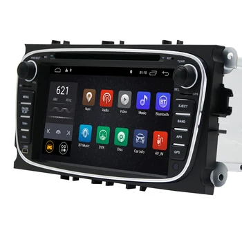 Eunavi 2 Din Android De 10 Rádio do Carro dvd para Ford focus 2 Mondeo S-MAX C-MAX, Galaxy Trânsito Tourneo estéreo GPS de Navegação DSP WIFI