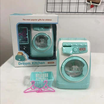 Mini Educacional de Simulação de Máquina de Lavar roupa Brinquedos para as Crianças da Casa do Jogo de Fingir Brinquedo Para O Dia das Crianças de Presente
