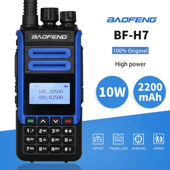 Real 10W BaoFeng BF-H7 Walkie Talkie Poderoso Amador de Presunto, Estação de Rádio CB BF-H7 Dual Band Transceptor 10KM de Caça de Intercomunicação