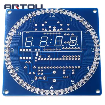 Rotação DS1302 Visor Digital LED de Módulo de Alarme Eletrônico Relógio Digital LED indicador de Temperatura DIY Kit de Aprendizado Conselho 5V
