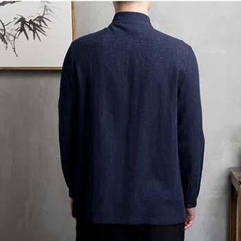 2020 Estilo Chinês NOVO Kimono Homens de Camisa de Manga Longa Casual Streetwear Homens de Camisa de Homem Roupa de Quimono Camisa de Homens de Roupa