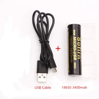 Sofirn Micro USB 18650 Bateria 3400mAh Li-ion Bateria Recarregável De 3,7 V Indicador LED USB DC-Carregamento Inteligente de Células