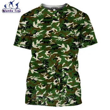Mamba Topo 3D Leopard Impressão de Camuflagem T-Shirt Selvagem Jogo de Caça Acampamento de Verão Selva Homens Tshirt Mulheres Tees Moda Unissex Pulôver