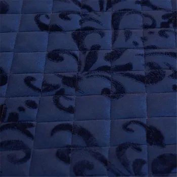 Estilo europeu de cristal de veludo tecido acolchoado bedskirt conjuntos de 3pcs cor sólida borda do laço colchas de qualidade bedcover conjunto de roupa de cama