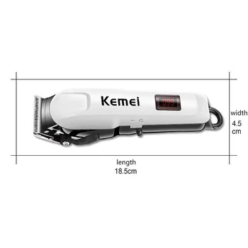 Kemei KM-809A Profissional Recarregável Elétrico Corte de cabelo, Máquina de LCD de Cabelo Clipper Ferramenta Profissional de Carregamento Rápido Aparador de Pêlos