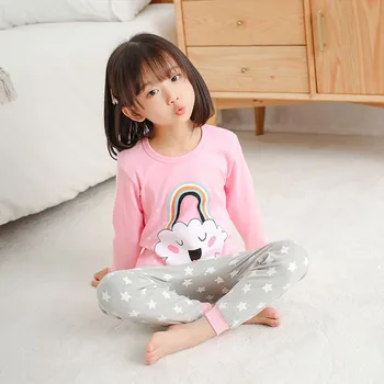 2020 Primavera Crianças Pijamas Animais Dos Desenhos Animados De Pijamas De Crianças Roupas De Outono Pijamas De Crianças De Criança De Bebê Pijamas De Meninos Meninas Rapazes Raparigas