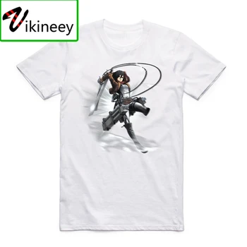 UE Tamanho Homens Impressão de Shingeki não Kyojin T-shirt O-Pescoço Curto Mangas Anime Japonês Ataque Titan Tshirt