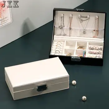De jóia de Empacotamento versão coreana estilo simples brincos jóias jóias caixa de armazenamento pequeno grande capacidade de viajar accessorie gir