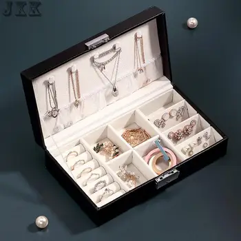 De jóia de Empacotamento versão coreana estilo simples brincos jóias jóias caixa de armazenamento pequeno grande capacidade de viajar accessorie gir