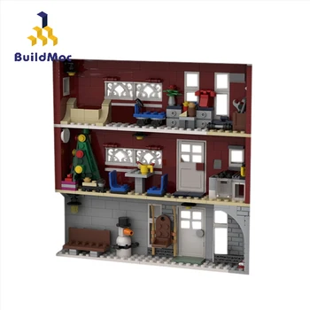 BuildMOC Cidade Conjuntos de Bombeiro Casa do Criador Vila Natal em um Frame da Foto de Blocos de Construção de Edifícios da Cidade Tijolos Garoto de Brinquedo de Presente