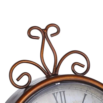 Estilo Europeu Retro Em Ferro Forjado, De Ofício Relógio De Mesa, Decoração De Bronze Ouro Mudo Relógio De Mesa Artesanato Vintage Relógio De Mesa