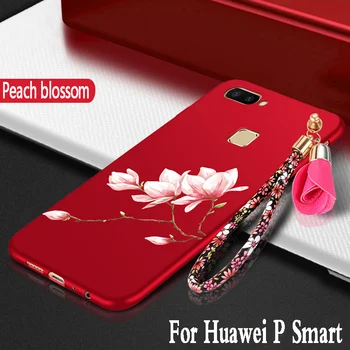 Para huawei p smart case capa de silicone de luxo fundas protetor saco do telefone Para huawei P smart case huawei psmart definição de capas 3D Flores