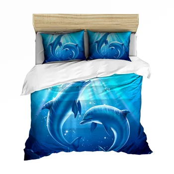 Clássico conjunto de roupa de cama 3D HD oceano roupa de cama 3pcs/set queen king size capa de edredão conjunto bedsheet AB lado de capa de edredão 2020