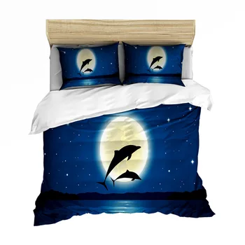 Clássico conjunto de roupa de cama 3D HD oceano roupa de cama 3pcs/set queen king size capa de edredão conjunto bedsheet AB lado de capa de edredão 2020