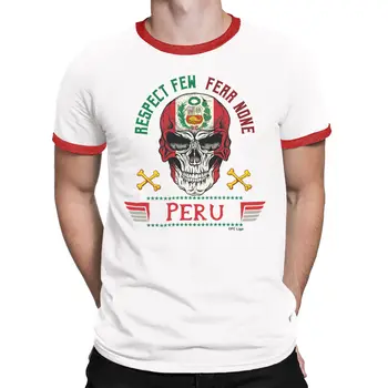 2019 Verão dos Homens Novos das Marcas de Moda Manga Curta Novetly Impresso T-Shirt Peru Mens Respeito a T-Shirt Jogador de futebol Slim Fit T-Shirt