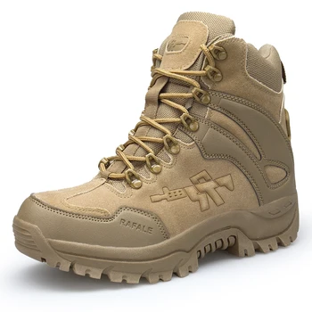 Vancat Tamanho Grande 39-46 Deserto Tático Mens Botas resistentes ao Desgaste Exército Botas Homens Exterior Impermeável Caminhadas Homens de Combate Ankle Boots