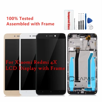 Testado Para Xiaomi Redmi 4X LCD com Moldura de Tela de Toque do Painel de Redmi 4X Pro Visor LCD do conjunto do Digitador Peças de Reposição
