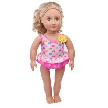 Roupas da boneca cor-de-rosa maiô macacão biquíni de brinquedo acessórios de ajuste de 18 polegadas de Menina boneca e 43 cm de baby dolls c537