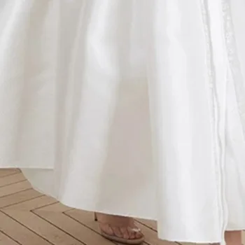 2020 Queda Longo Vestido Elegante De Senhoras, De Renda Branca Com Retalhos Office Camisa Vestidos De Mulheres De Outono De Manga Longa De Moda Maxi Vestidos